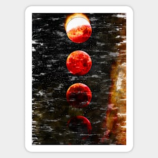 Fiery Super Moon Phases. For Moon Lovers Sticker